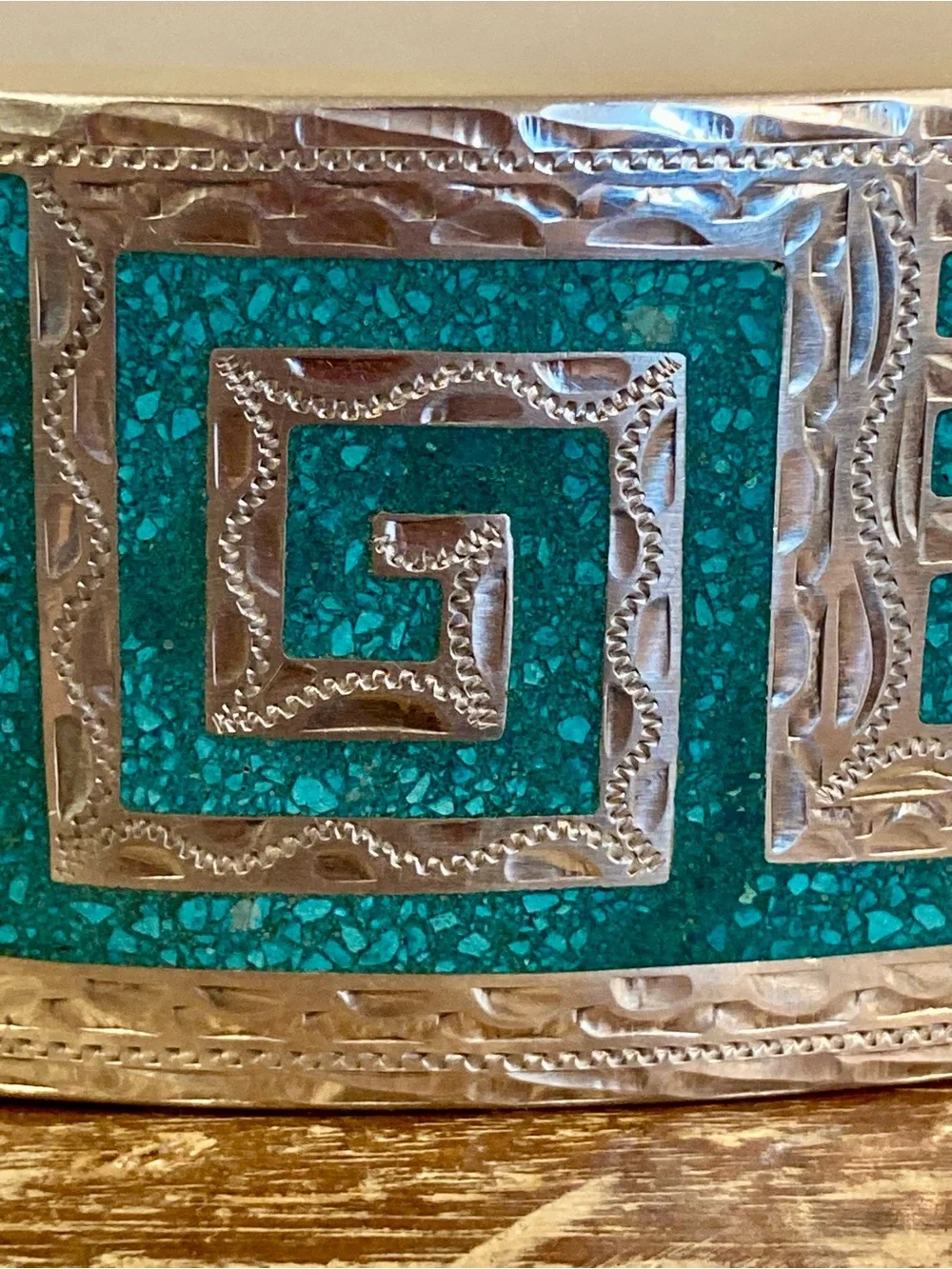 Men’s Sterling Silver Belt Buckle Plata De Jalisco VHLC 925 Blue Inlay